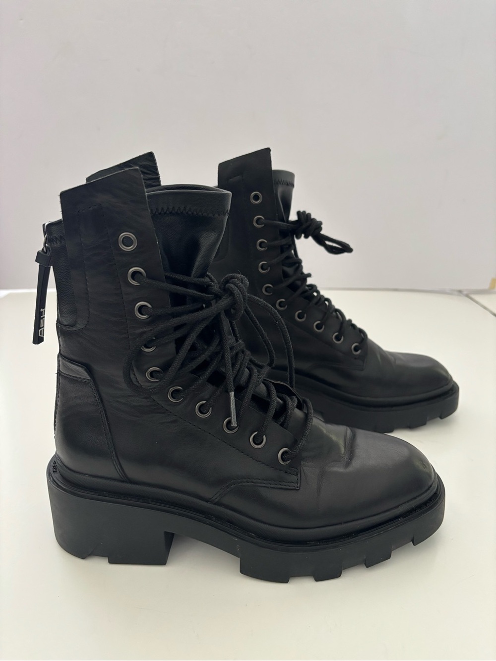 ASH Madness Women’s Leather Zip Heeled Boots Size 36 - Picture 5 of 10